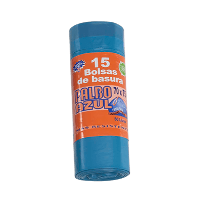 BO BOLSA BASURA 70X75 50L AZUL CF 15U