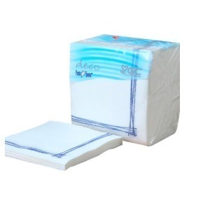 SE SERVILLETA 40X40 P&P BLANCA AZUL